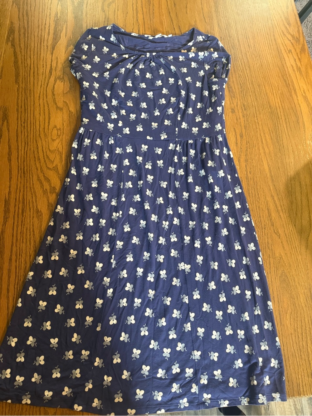 Boden Navy Dress with White Floral Print